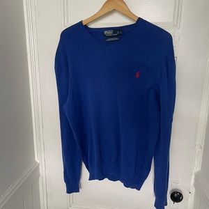 Two Polo Ralph Lauren Men's Large Pima Cotton V-Neck Sweaters!